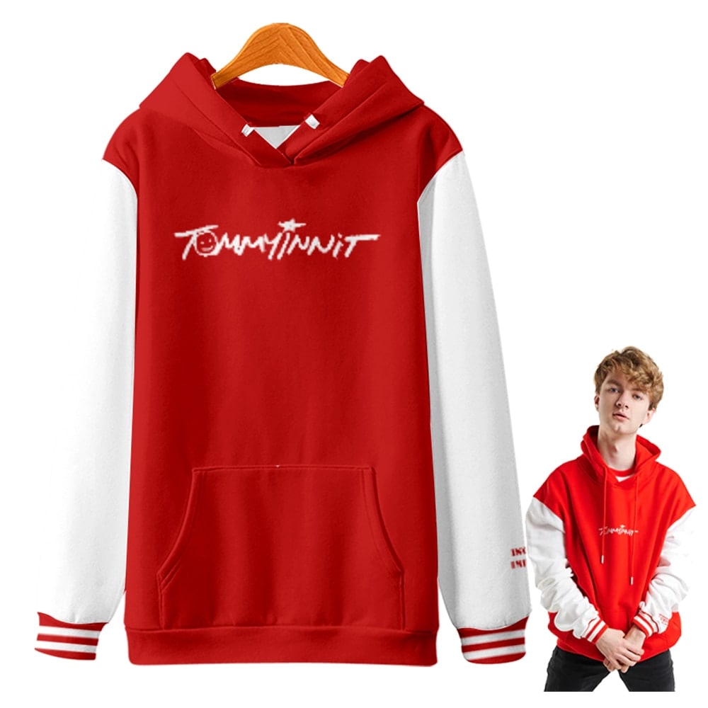 TommyInnit Hoodies - Red Baseball Hoodie - TommyInnit Store