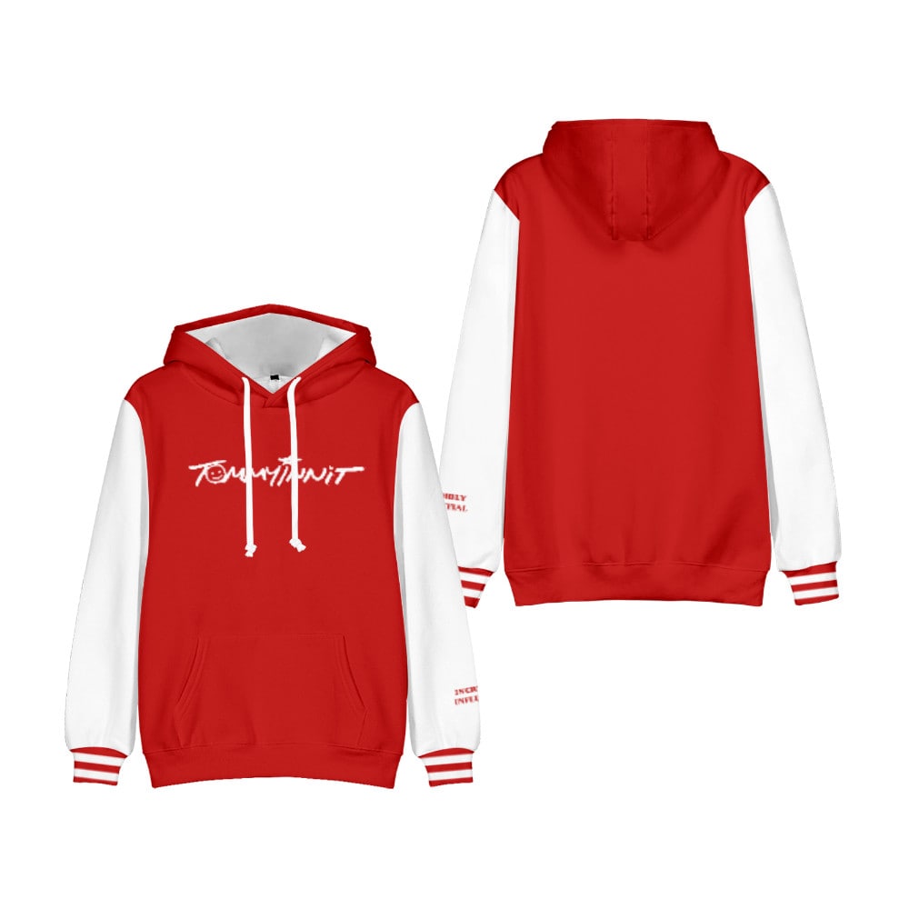 TommyInnit Hoodies - Red Baseball Hoodie - TommyInnit Store